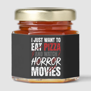 Pizza Horror Movies Halloween Design_1 Honey Jar Favors