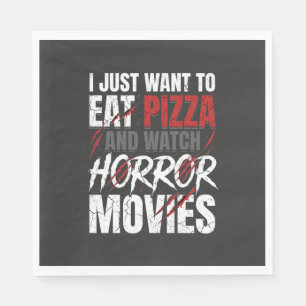 Pizza Horror Movies Halloween Design_1 Napkins