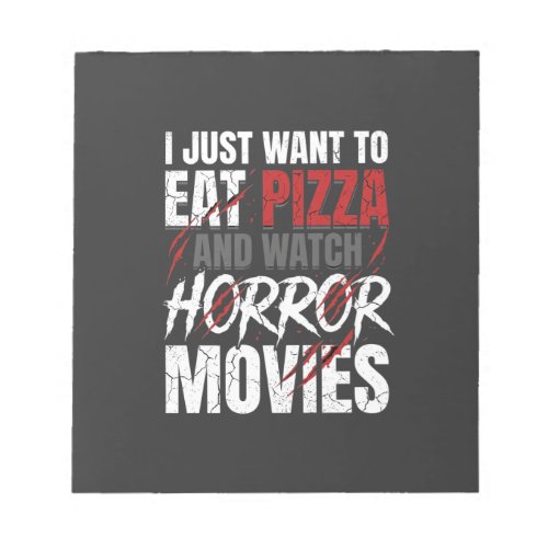 Pizza Horror Movies Halloween Design_1 Notepad