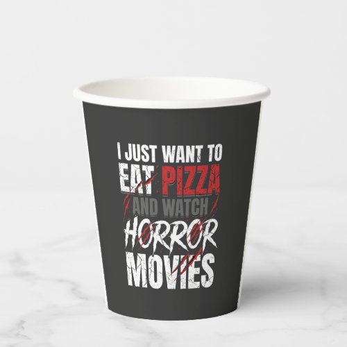 Pizza Horror Movies Halloween Design_1 Paper Cups