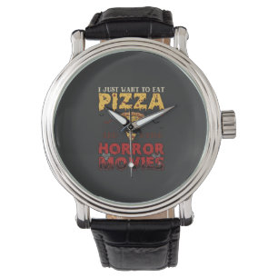 Pizza Horror Movies Halloween Skull Bats Spiderweb Watch