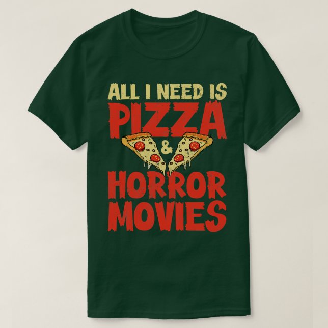 Pizza Horror Movies T-Shirt (Design Front)