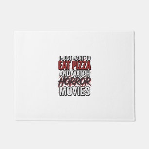 Pizza Horror Movies Vintage Halloween Typography S Doormat