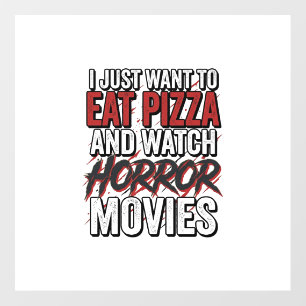 Pizza Horror Movies Vintage Halloween Typography S Floor Decals