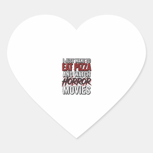 Pizza Horror Movies Vintage Halloween Typography S Heart Sticker