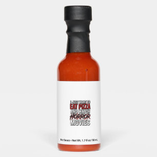 Pizza Horror Movies Vintage Halloween Typography S Hot Sauces