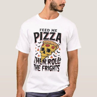 Pizza Horror Shirt Vintage Engraving Movie Night D
