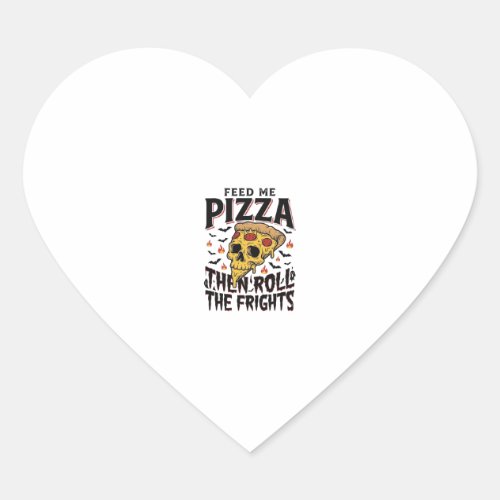 Pizza Horror Shirt Vintage Engraving Movie Night D Heart Sticker
