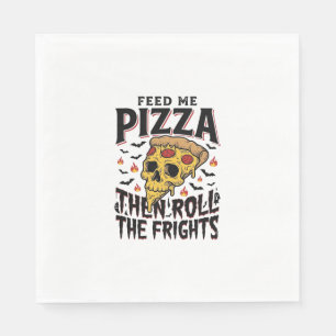 Pizza Horror Shirt Vintage Engraving Movie Night D Napkins