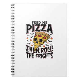Pizza Horror Shirt Vintage Engraving Movie Night D Notebook