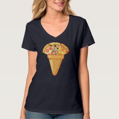 PIZZA ICE CREAM _ FUNNY FAST FOOD AND ICE CREAM CO T_Shirt