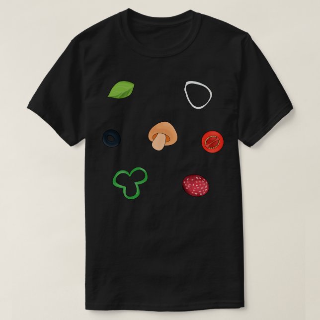 Pizza Ingredients T-Shirt (Design Front)