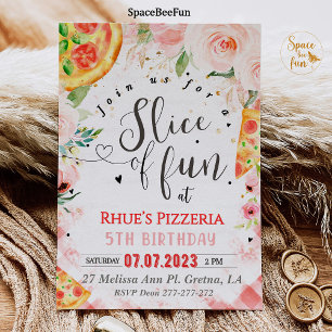 Pizza invitation Birthday Slice of fun party