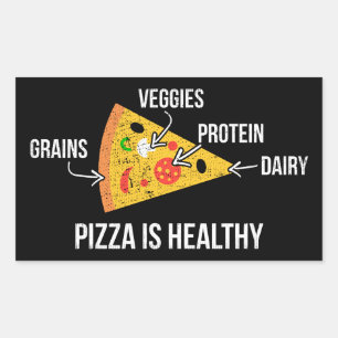 Pizza Is Healthy - Carbs - Funny Novelty Fitness Rectangular Sticker