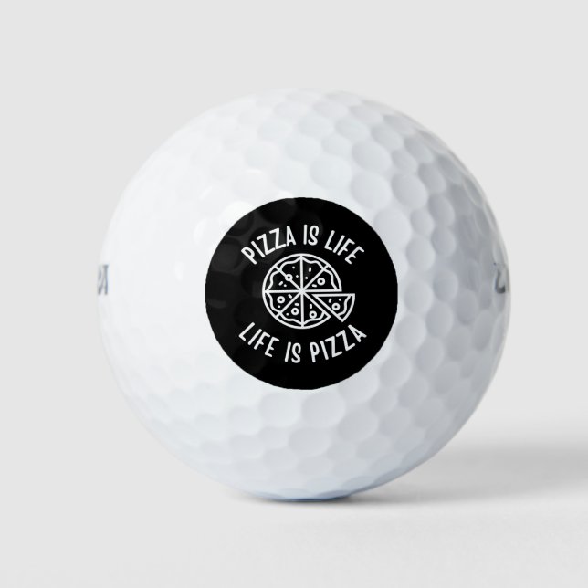 Pizza Is Life Life Is Pizza Funny Golf Balls (Front)