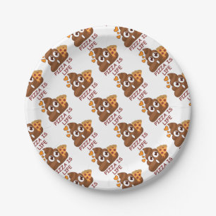 Pizza Is Life Poop Emoji Paper Plates