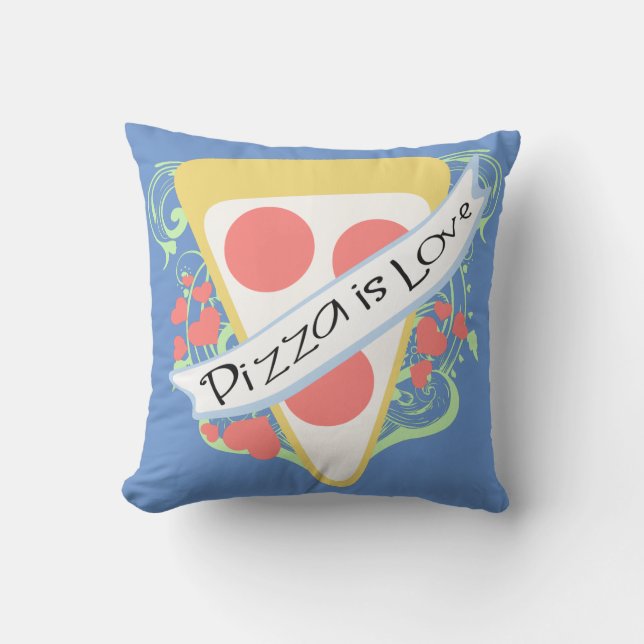 Pizza is Love Throw Pillow (Front)