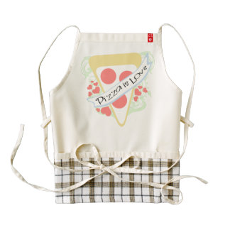 Pizza is Love Zazzle HEART Apron