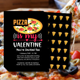 Pizza Is My Valentine Funny Party Flyer