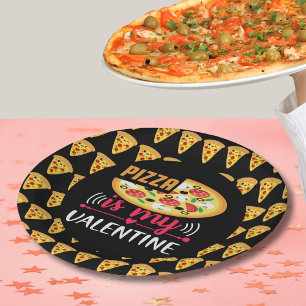 Pizza Is My Valentine Funny Party Paper Plates