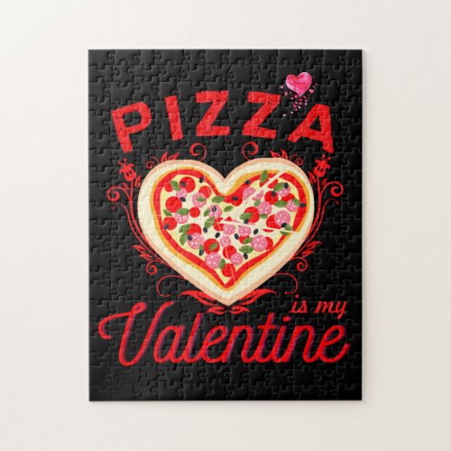 Pizza Is My Valentine Funny Valentines Day Jigsaw Puzzle