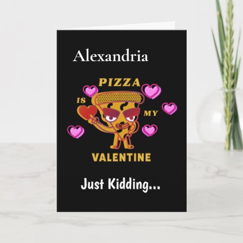 Pizza Is My Valentine Hearts Love Holiday Card