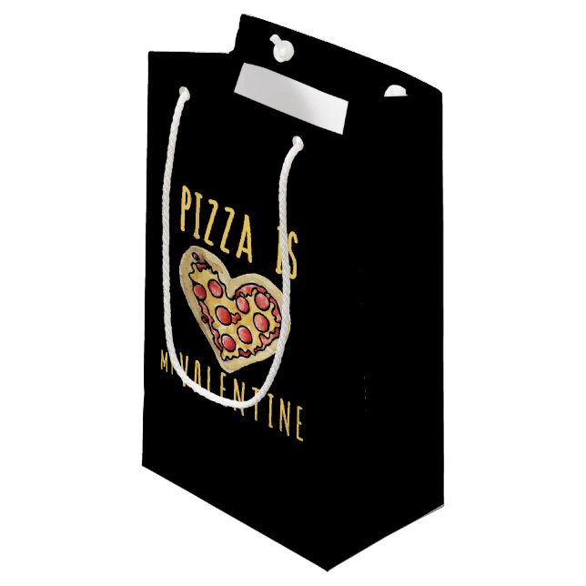 pizza is my valentine small gift bag (Front Angled)