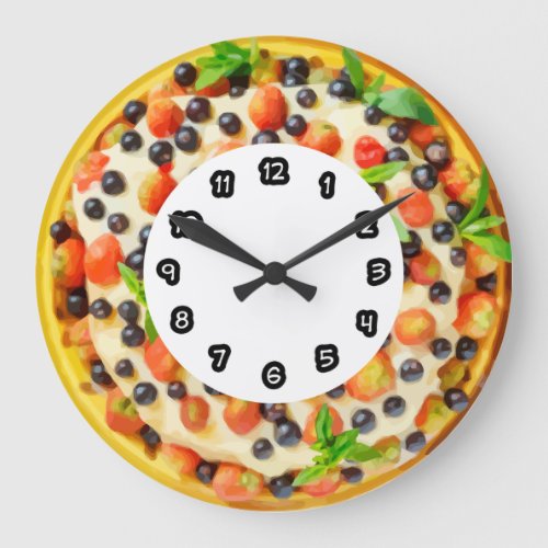 Pizza Italian Cuisine Kitchen Theme Large Clock