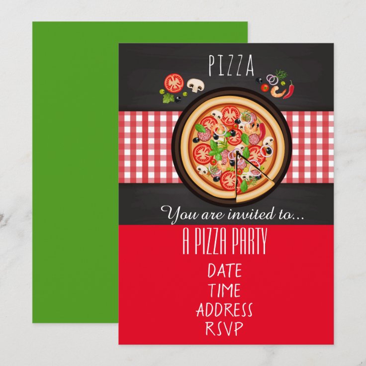 Pizza Italian dinner party Invitation Zazzle
