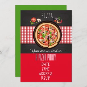 Pizza Italian dinner party Invitation