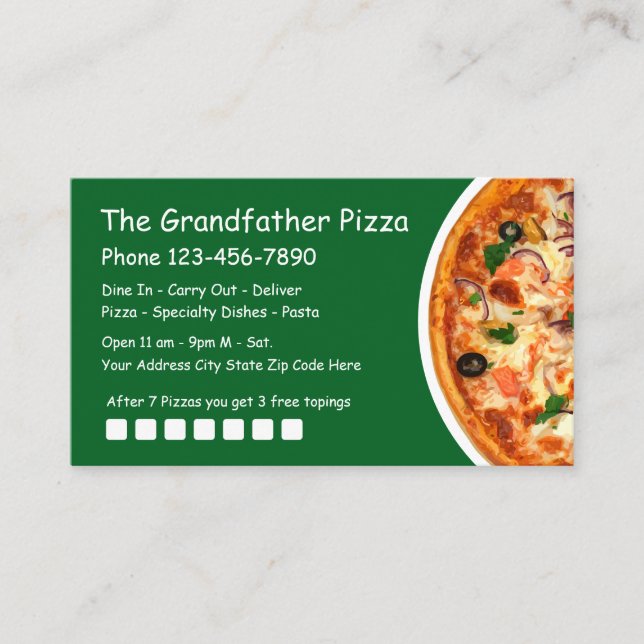 Pizza Italian Restaurant Business Card (Front)