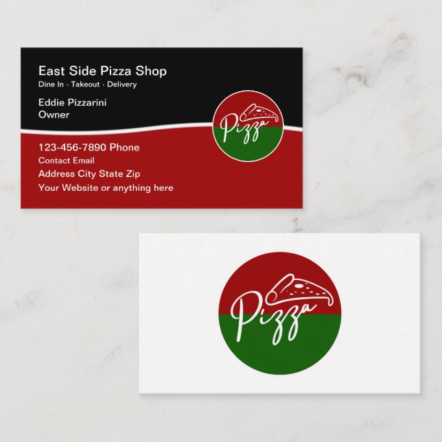 Pizza Italian Restaurant Business Card Design (Front/Back)