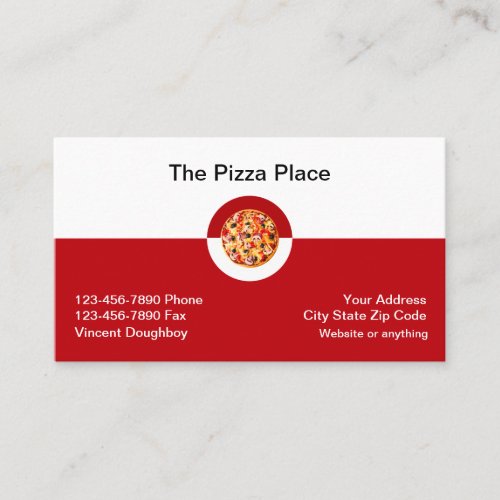 Pizza Italian Restaurant Modern Business Cards