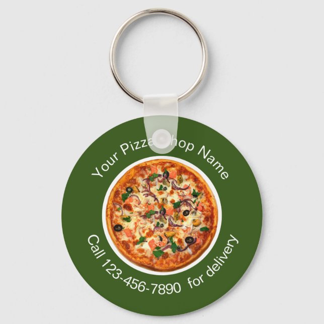 Pizza Italian Restaurant Promotional Keychains (Front)