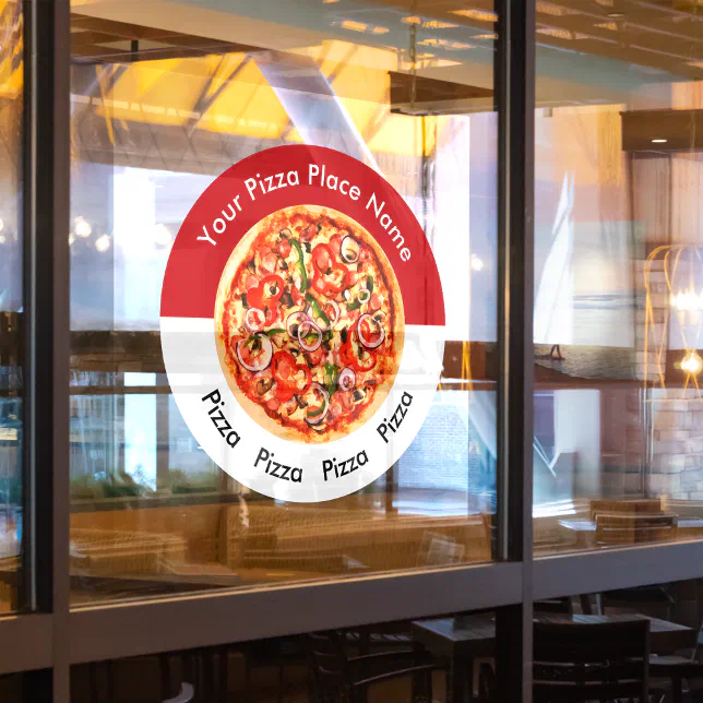 Pizza Italian Restaurant Theme Window Cling Decal | Zazzle
