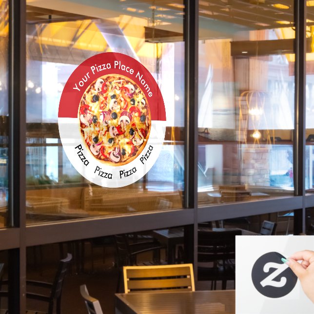 Pizza Italian Restaurant Window Cling Template (Restaurant Window)