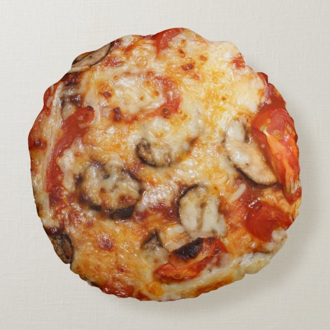 Pizza Italian Theme Round Pillow (Back)