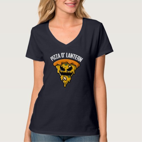 Pizza Jack O Lantern Lazy Halloween Costume Funny  T_Shirt