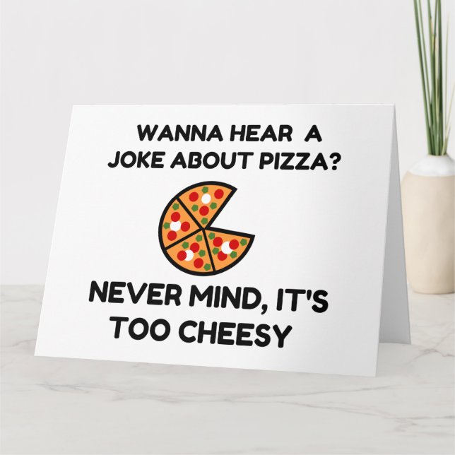 Pizza Joke Letterpress Thank You Card (Front)