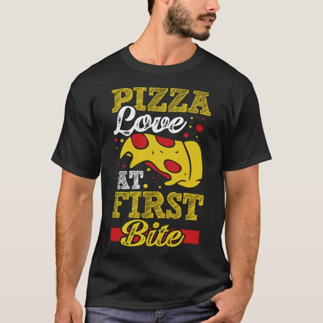 Pizza Love At First Bite T-Shirt (Front)