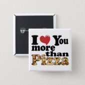 Pizza Love Pinback Button (Front & Back)