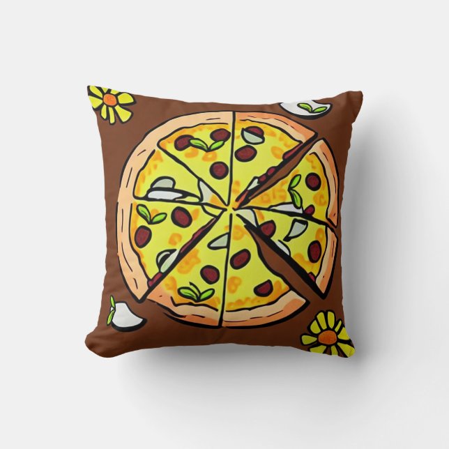 Pizza Love Throw Pillow (Front)