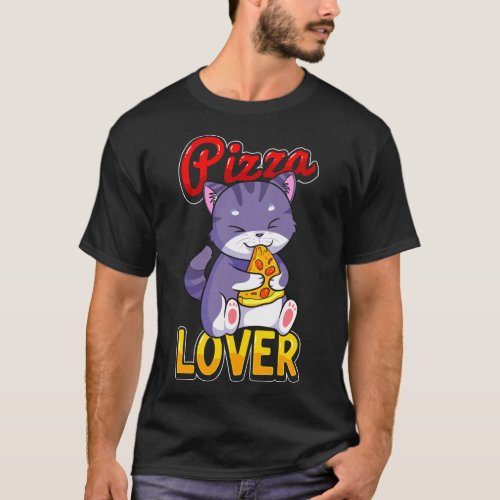 Pizza Lover Cat Owners Cute Cat Eating A Slice Of  T_Shirt