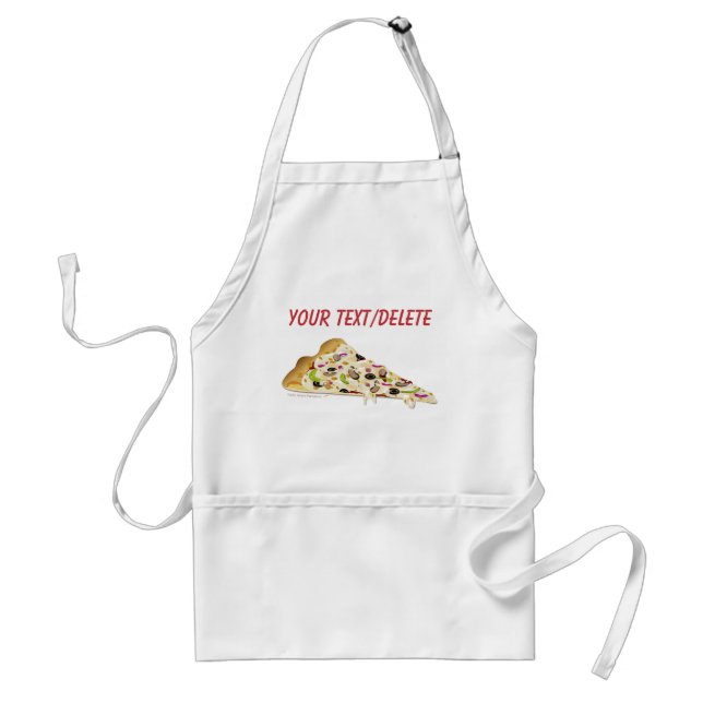 Pizza Lover Cooking Apron Pizza Slice Custom Text (Front)