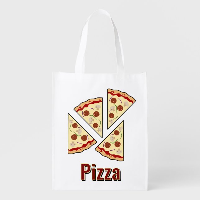 Pizza Lover Design Grocery Bag (Front)