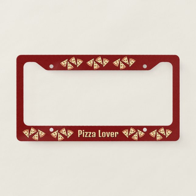 Pizza Lover Design License Plate Frame (Front)