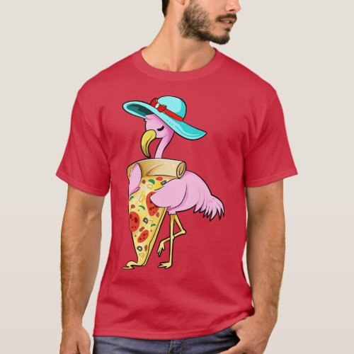 Pizza lover Flamingo loves pizza T_Shirt