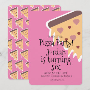 Pizza Lover Foodie Party Cheese Slice Birthday Invitation