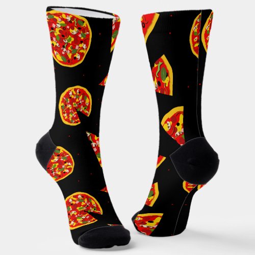 Pizza Lover Funny Cartoon Socks