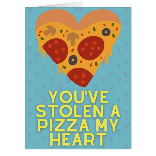 Pizza Lover Funny Custom Photo Giant Valentine Card (Front)
